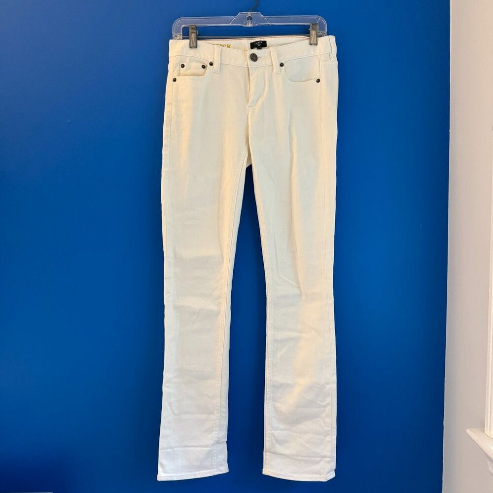 J. Crew Womens Cream Low Rise Denim Cotton Matchstick Jeans - Sz 27